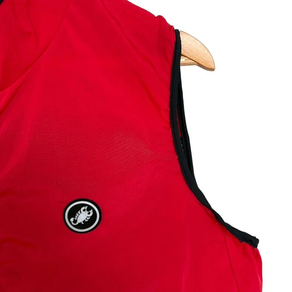 Castelli Techno Sport Wear Mens XL Red Cycling Vest Gilet Mesh Back Italy